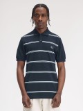 Fred Perry Striped Blue Polo Shirt