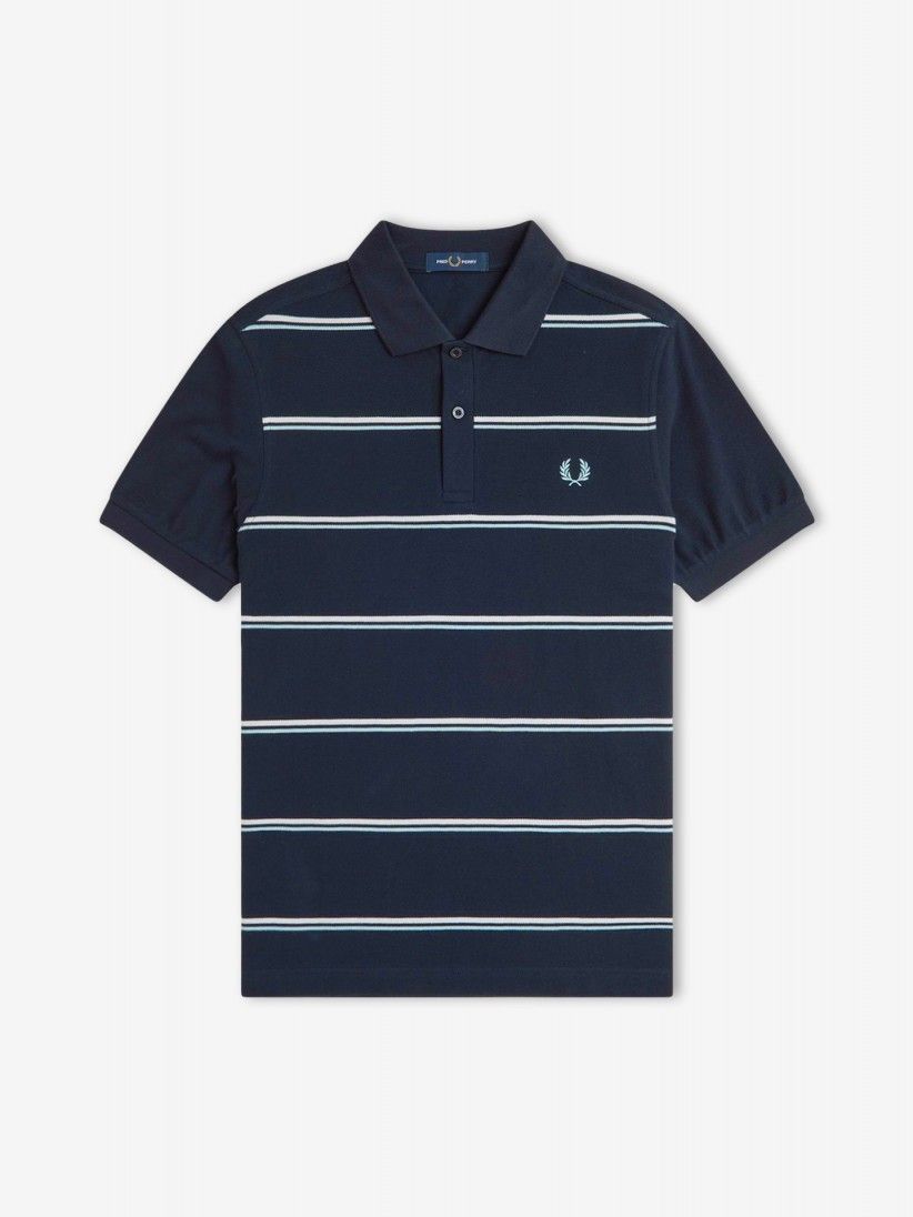 Fred Perry Striped Blue Polo Shirt