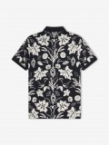 Fred Perry Botanical Print Black and White Polo Shirt