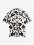 Fred Perry Botanical Print Revere Collar White and Black Shirt