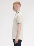 Polo Fred Perry M3600 Twin Tipped Bege e Castanho