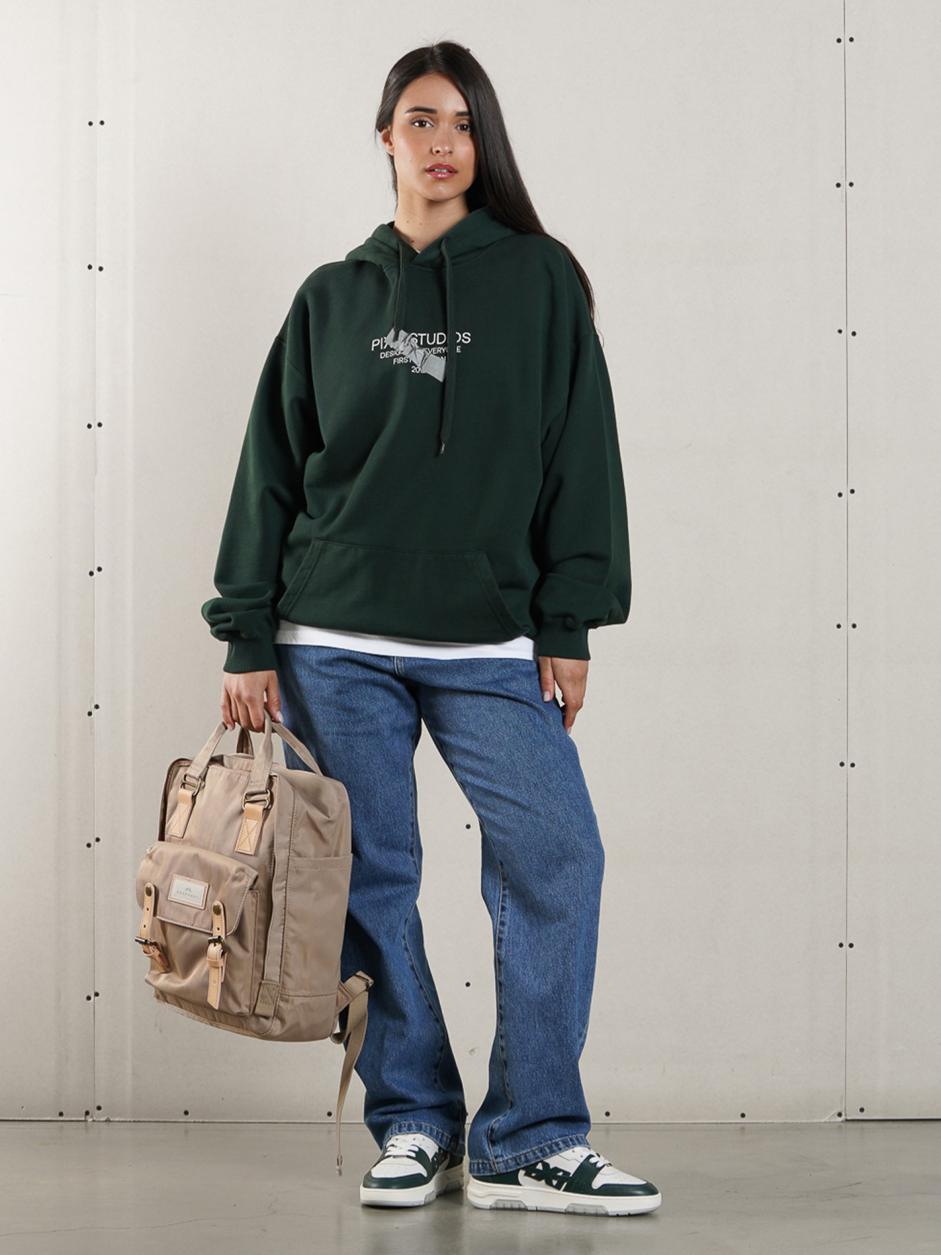 Camisola com Capuz Pixis The Design Verde