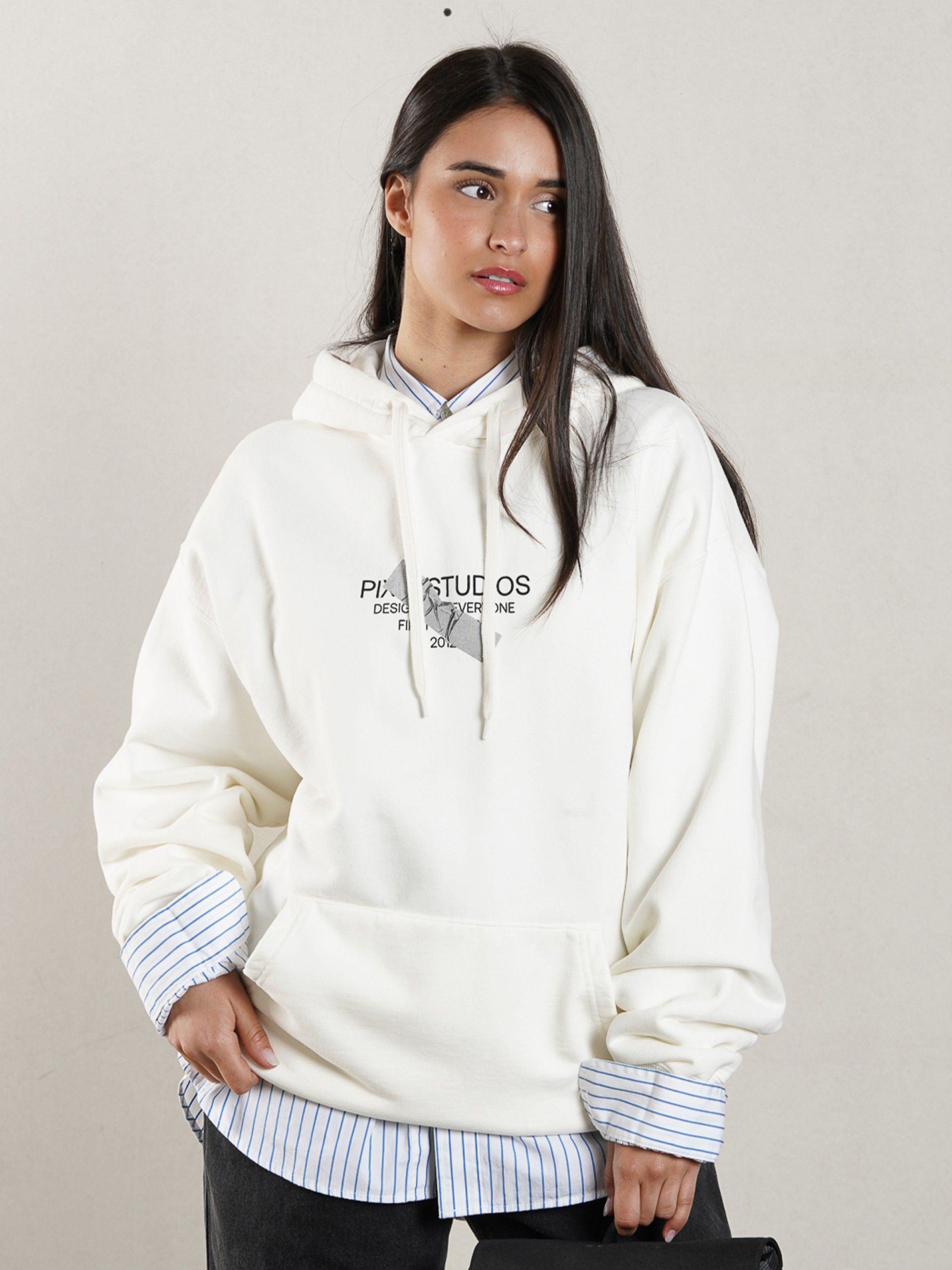 Sudadera con Capucha Pixis The Design Blanca