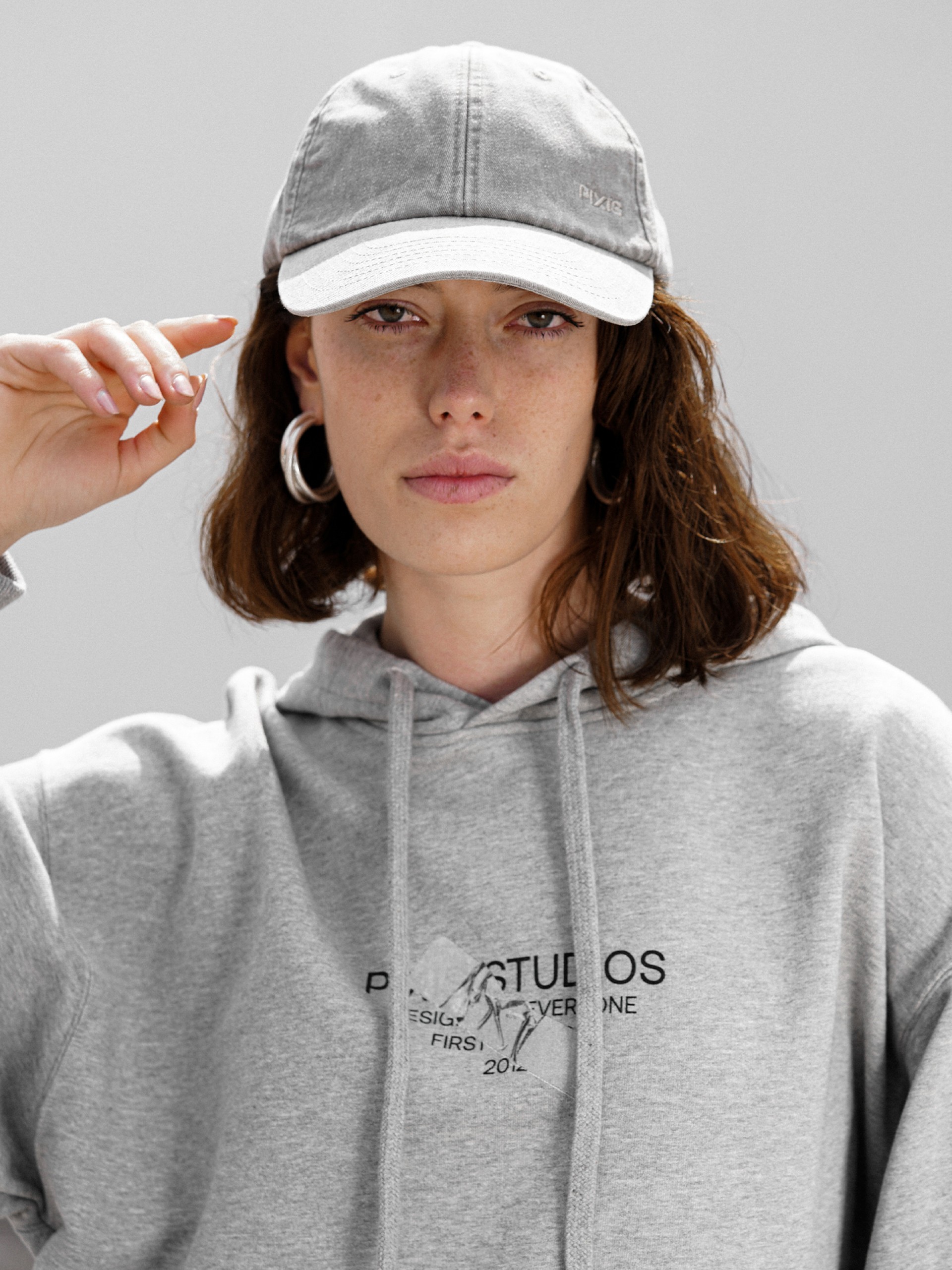 Sudadera con Capucha Pixis The Design Gris