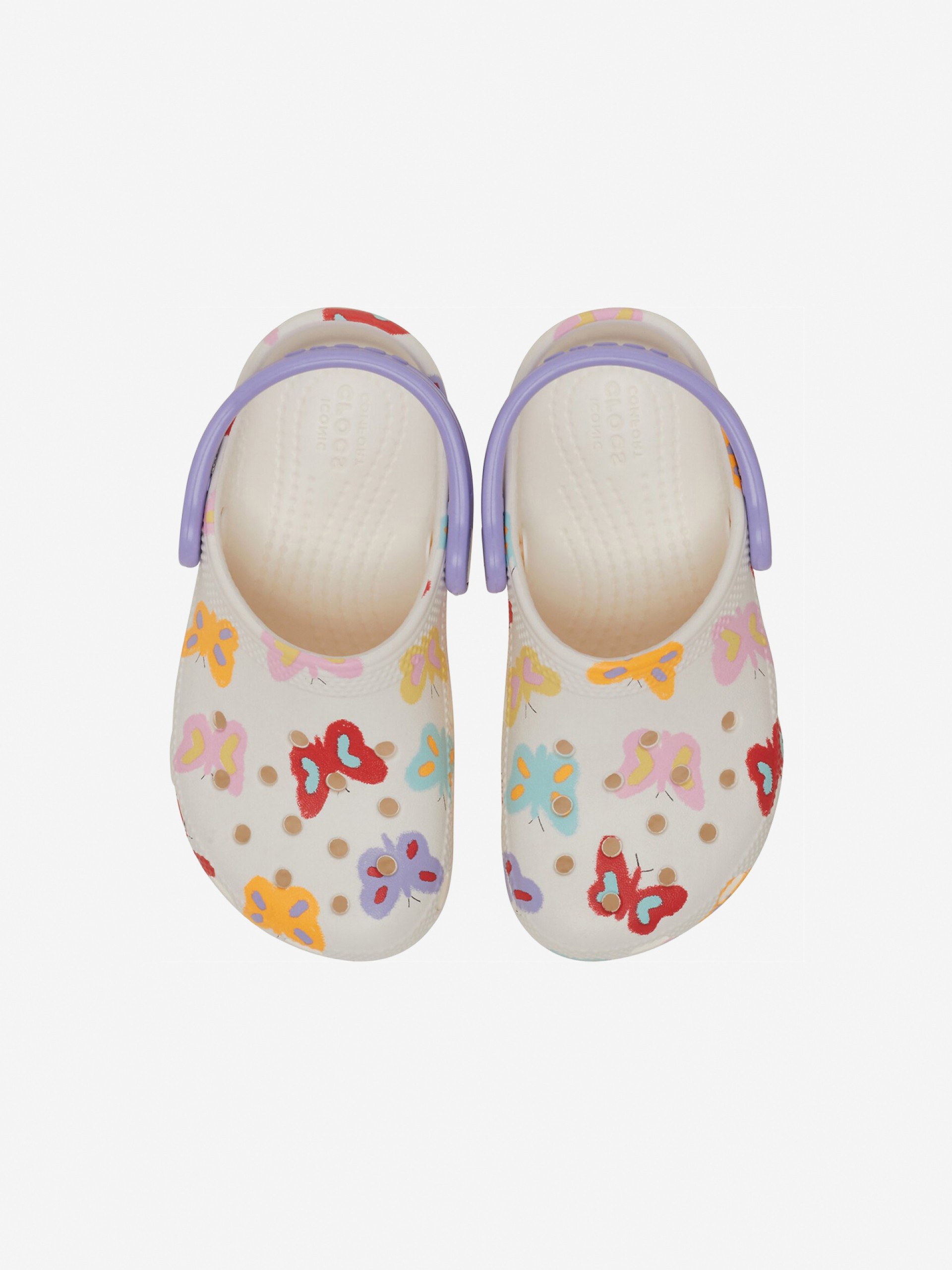 Crocs Classic Toddler White With Butterflies Sandals