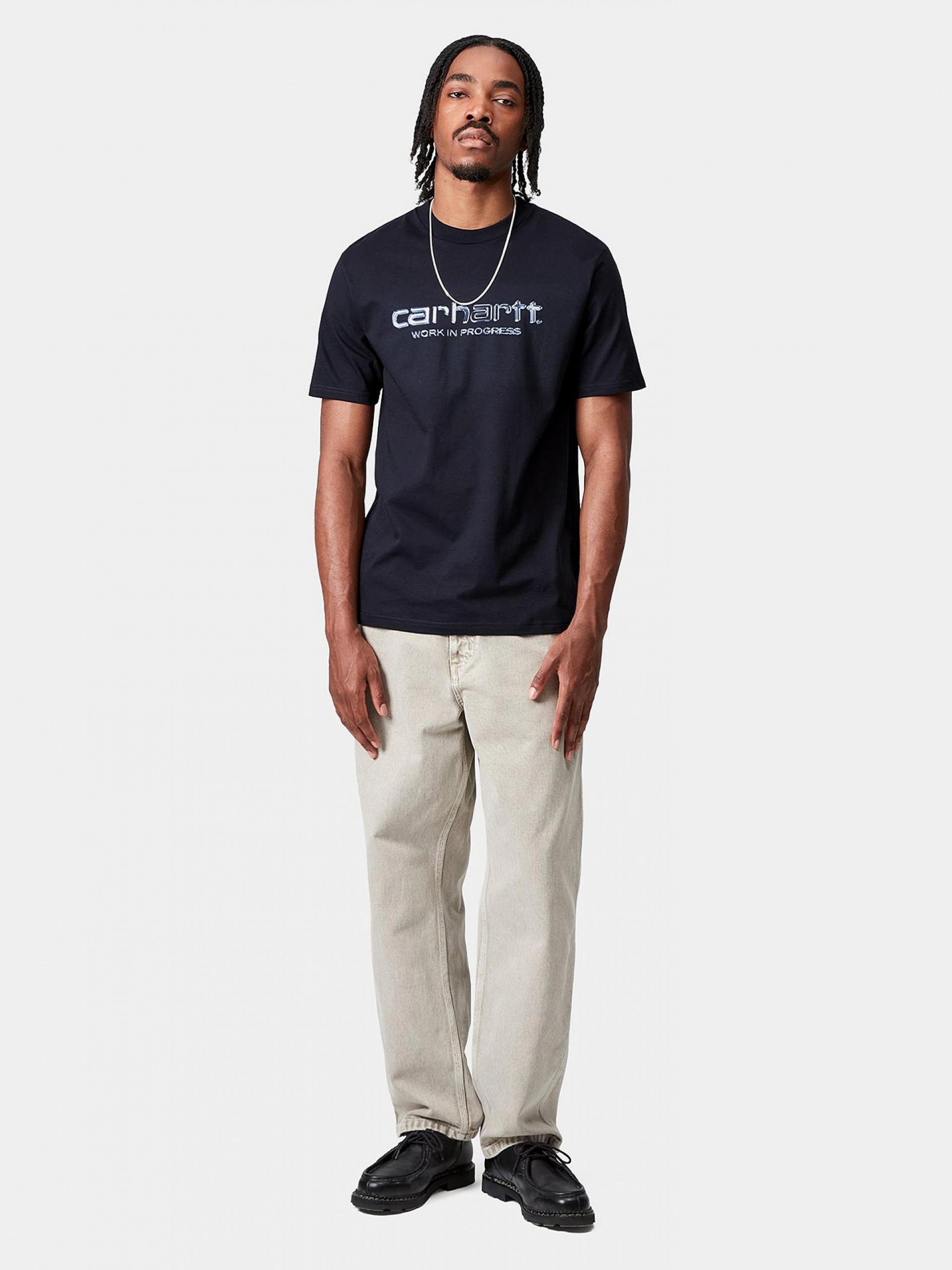 T-shirt Carhartt WIP Solar Chrome Script Azul