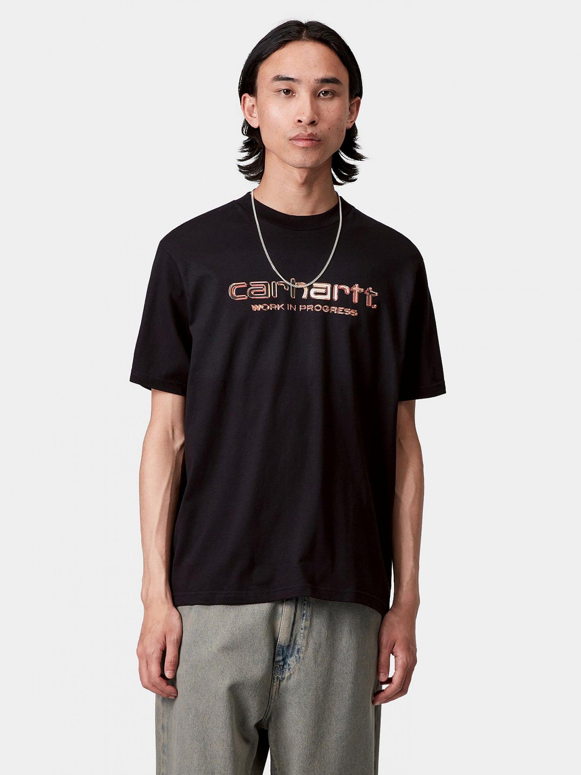 T-shirt Carhartt WIP Solar Chrome Script Preta