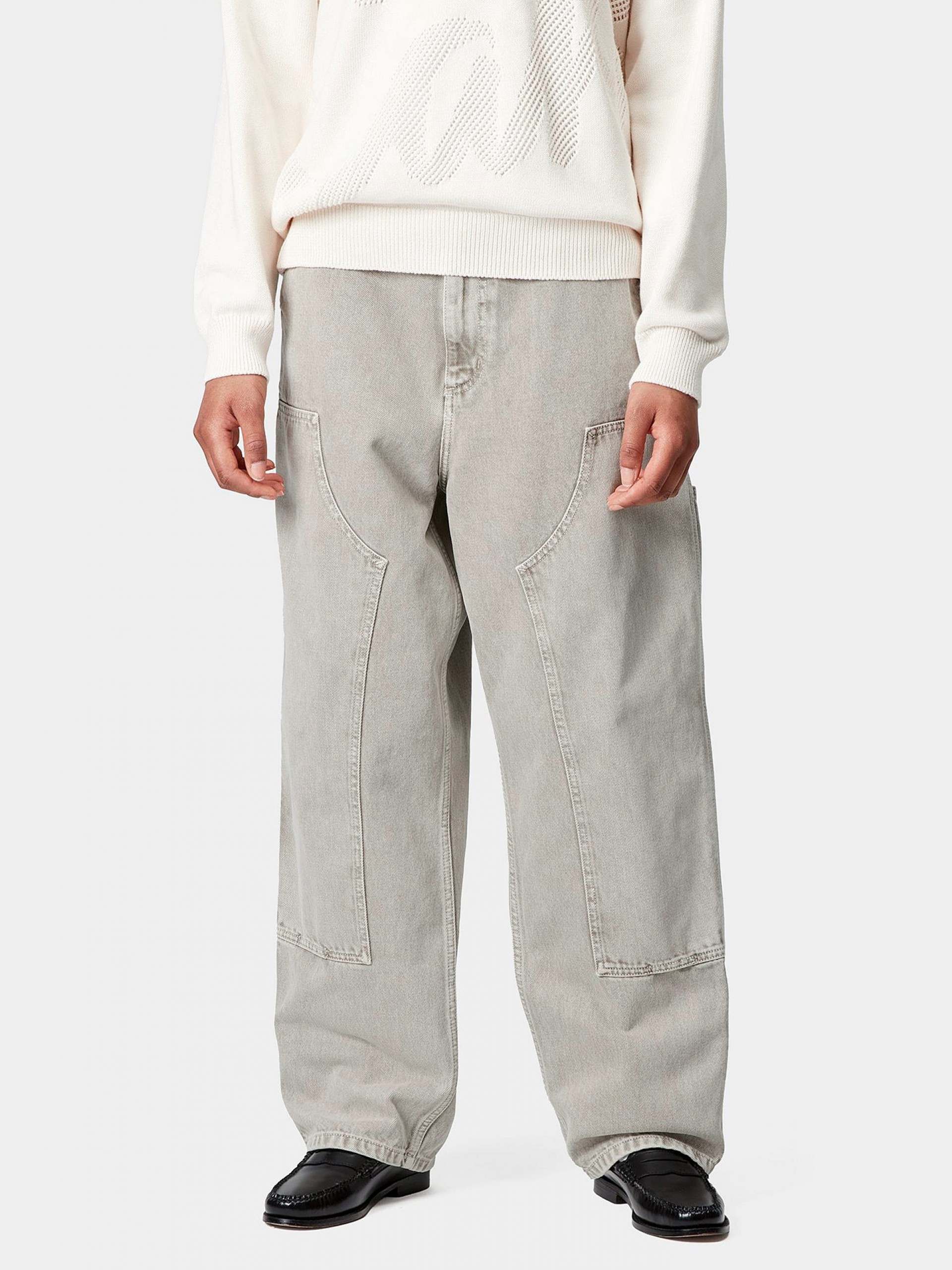 Pantalones Vaqueros Carhartt WIP Brandon Double Knee W Grises