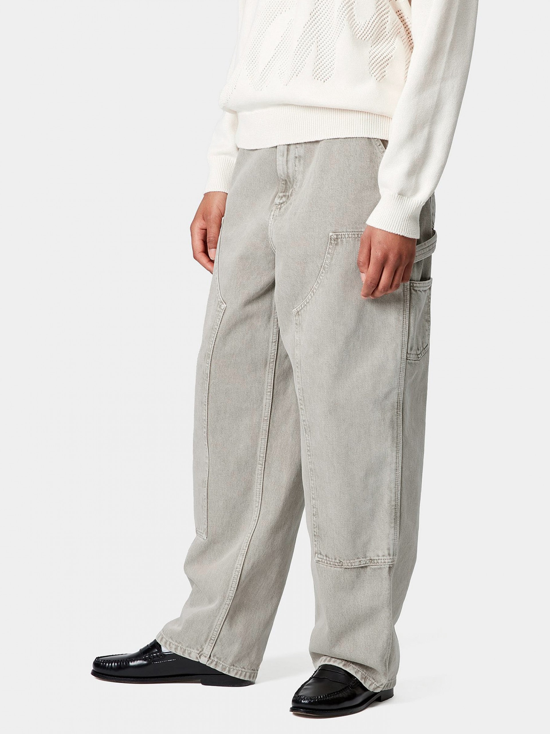 Pantalones Vaqueros Carhartt WIP Brandon Double Knee W Grises