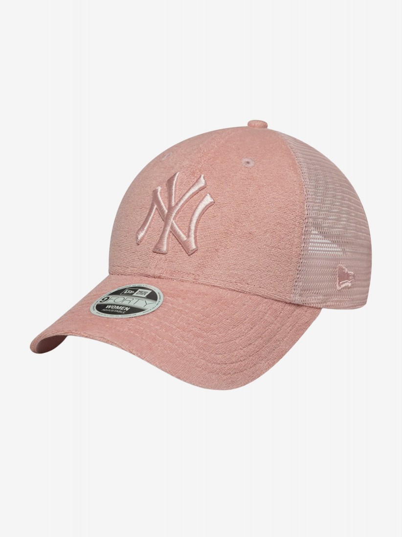Bon New Era NY Yankees Fabric 9FORTY Trucker Rosa Para Mulher