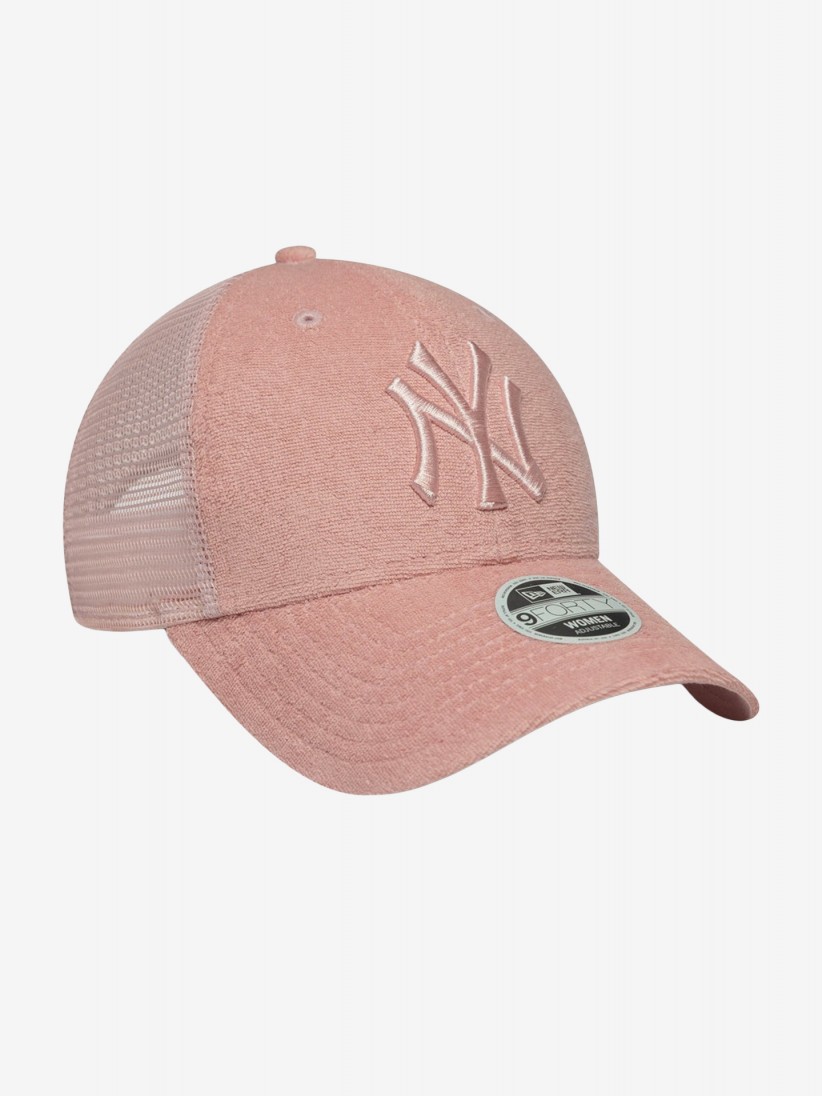 Bon New Era NY Yankees Fabric 9FORTY Trucker Rosa Para Mulher