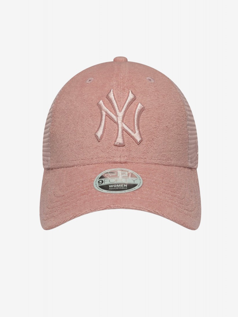 Bon New Era NY Yankees Fabric 9FORTY Trucker Rosa Para Mulher