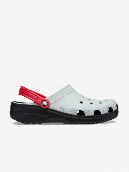 Crocs Classic Retro Sport Grey and Red Sandals