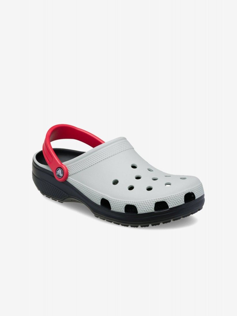 Sandlias Crocs Classic Retro Sport Cinzentas e Vermelhas