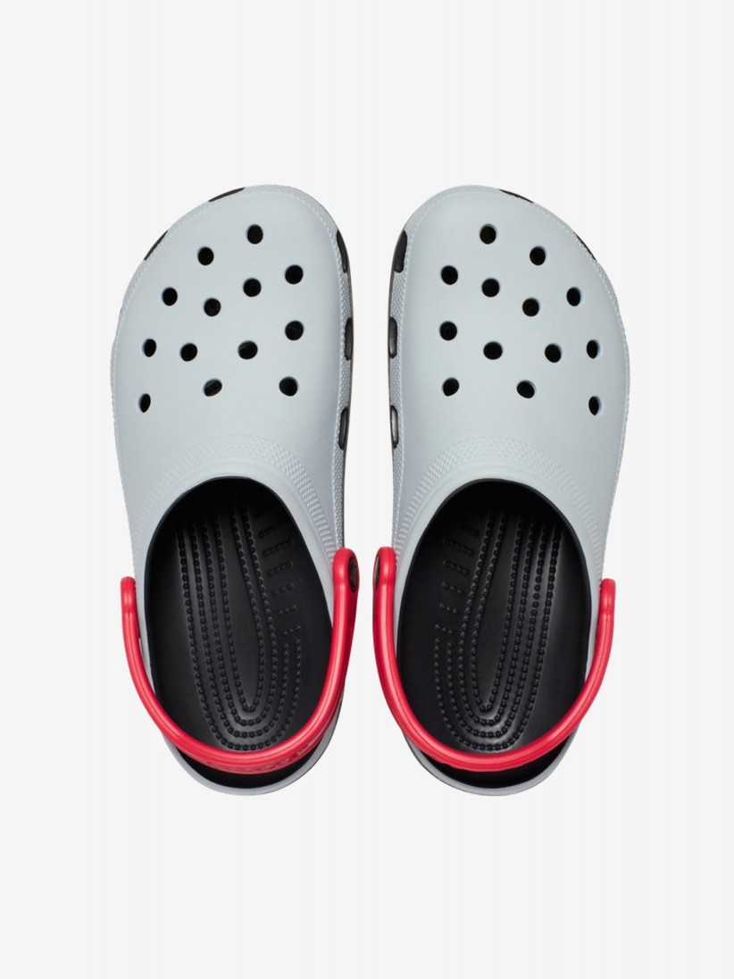 Sandálias Crocs Classic Retro Sport Cinzentas e Vermelhas Sandálias Crocs Classic Retro Sport Cinzentas e Vermelhas