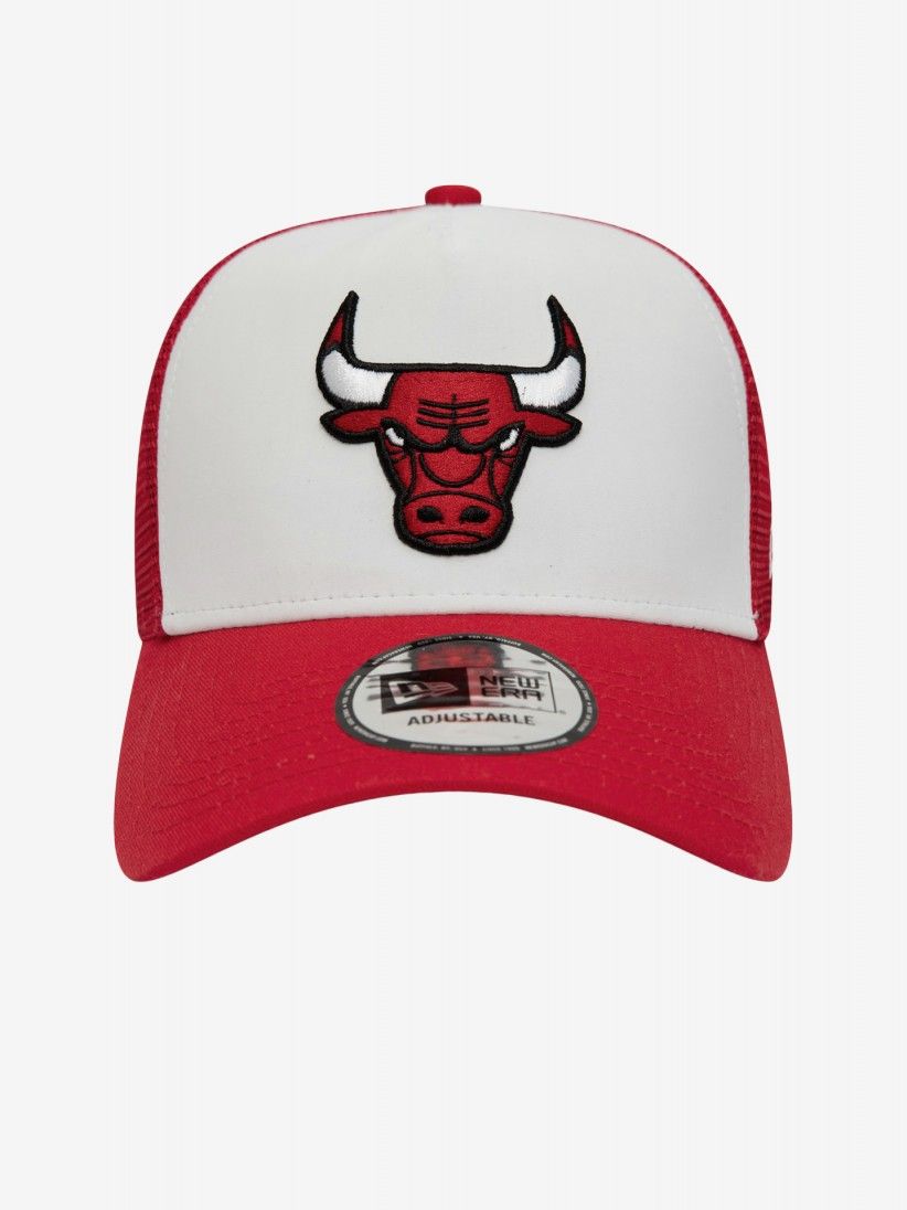 Bon New Era Chicago Bulls Side Patch Trucker Vermelho e Branco