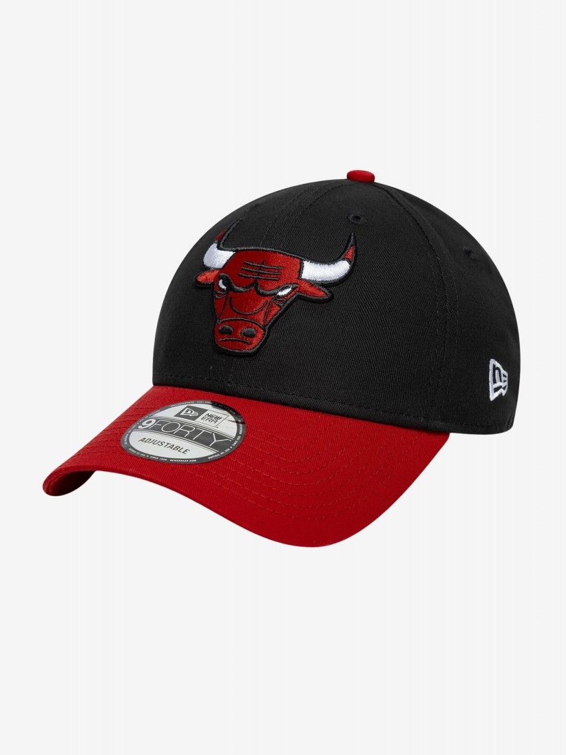 Bon New Era Chicago Bulls League Essential 9FORTY Preto e Vermelho