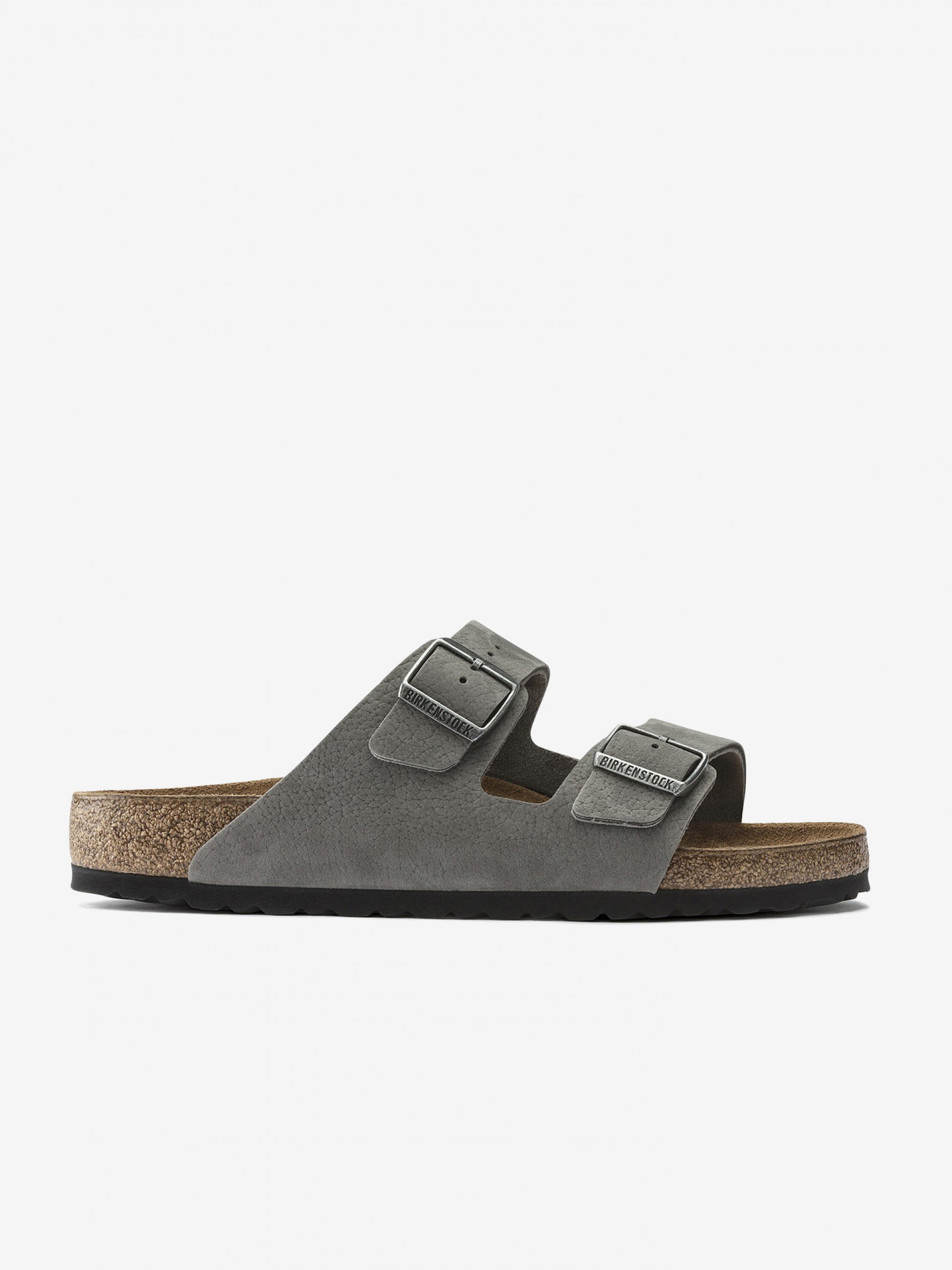 Chinelos Birkenstock Arizona Pele Nobuck Cinzentos