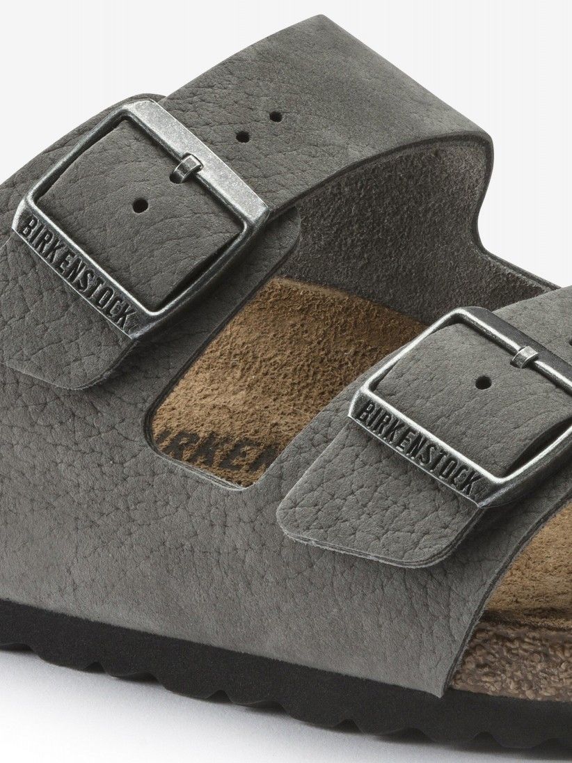 Chinelos Birkenstock Arizona Pele Nobuck Cinzentos