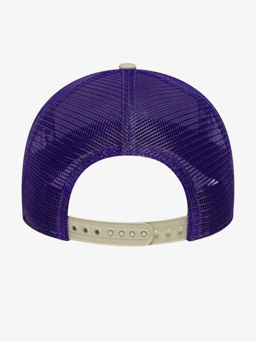 Bon New Era LA Lakers NBA E-Frame 9FORTY Trucker Bege e Roxo
