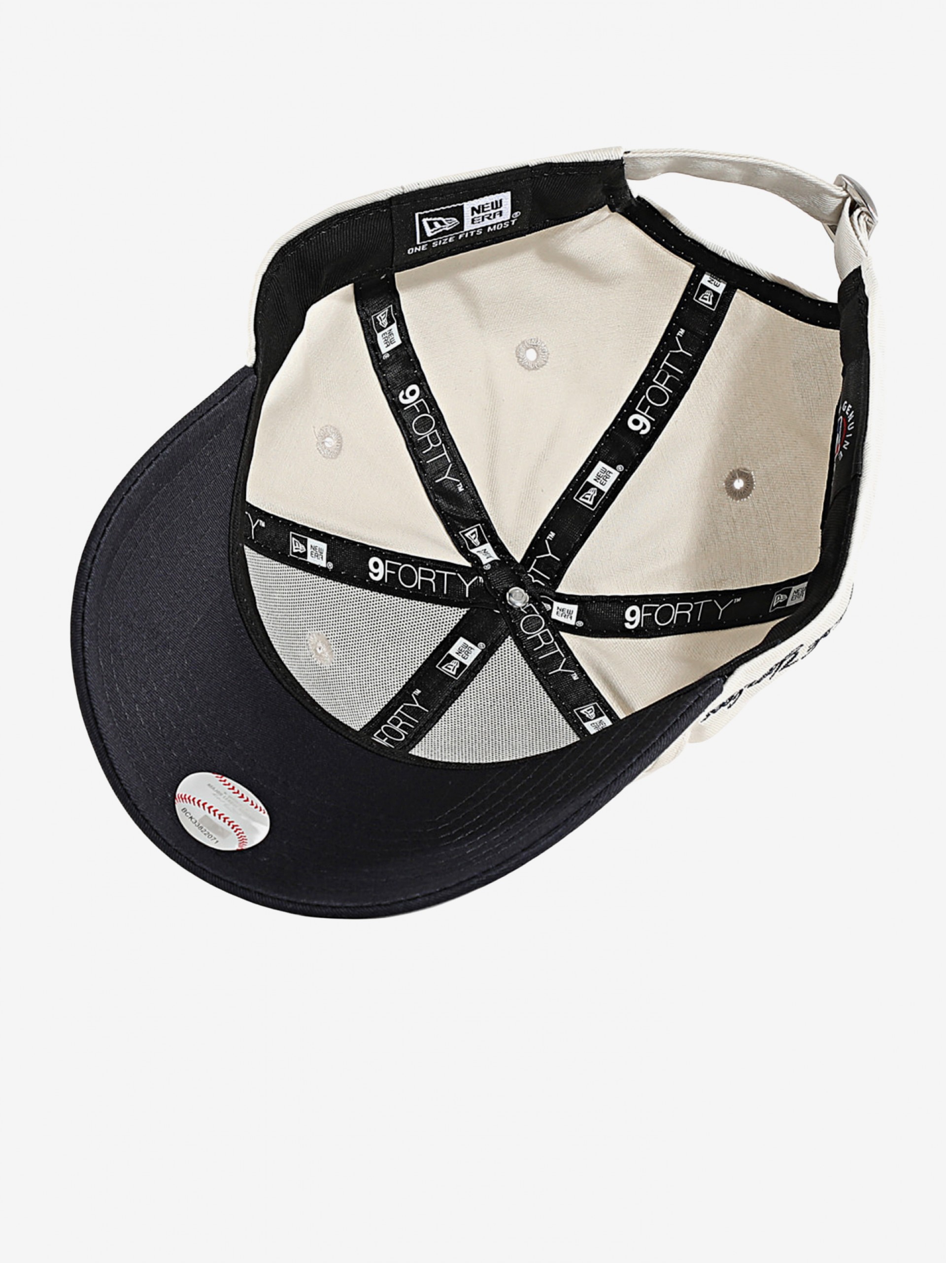 Boné New Era New York Yankees Side Script 9FORTY Bege e Azul Marinho