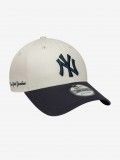Bon New Era New York Yankees Side Script 9FORTY Bege e Azul Marinho