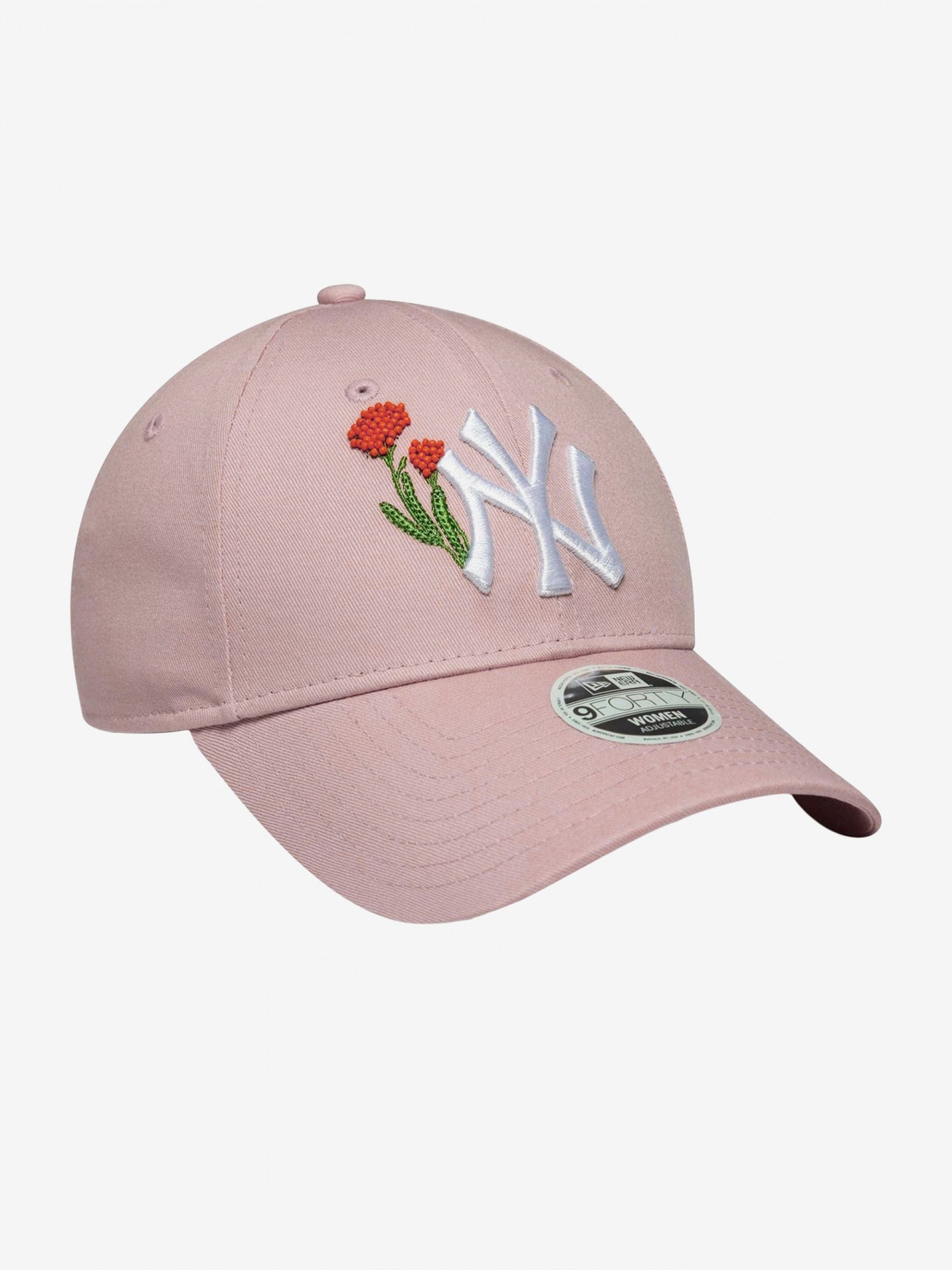 Boné New Era New York Yankees Beaded 9FORTY Rosa Para Mulher