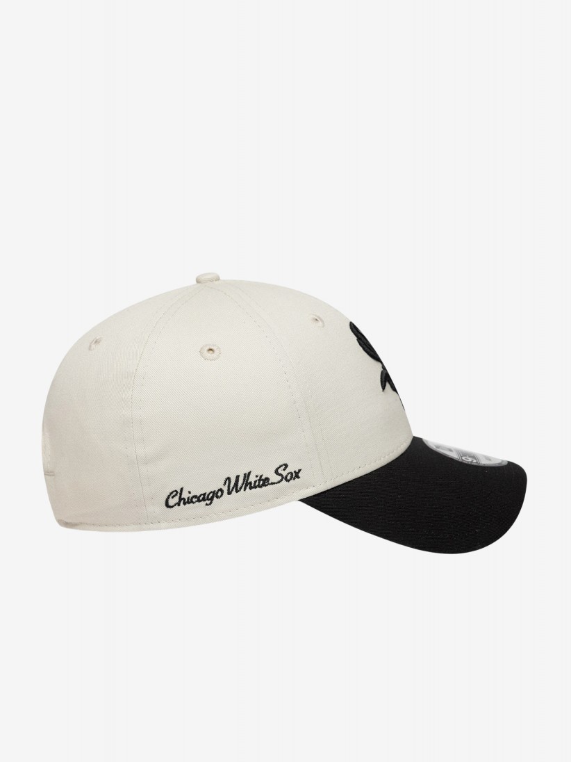 Bon New Era Chicago White Sox Side Script 9FORTY Bege e Preto