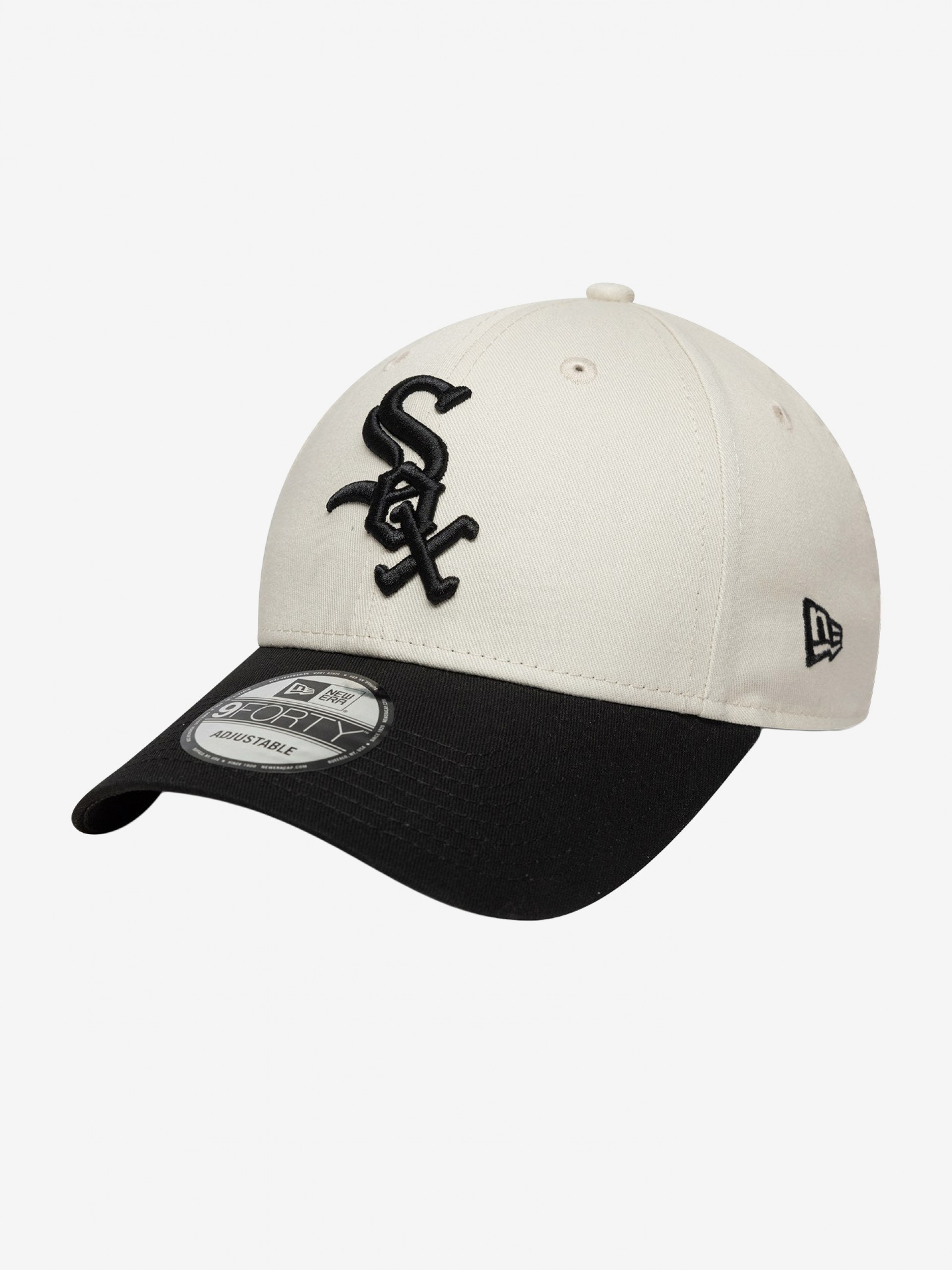 New Era Chicago White Sox Side Script 9FORTY Beige and Black Cap