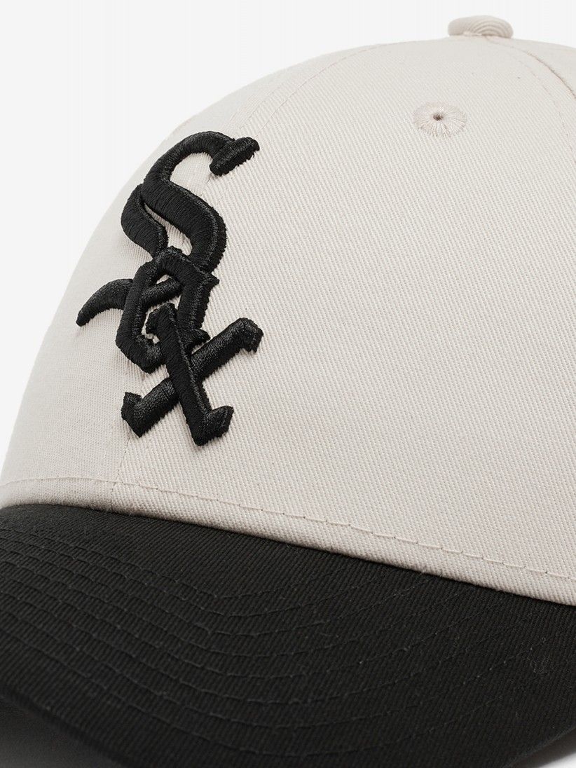 Bon New Era Chicago White Sox Side Script 9FORTY Bege e Preto