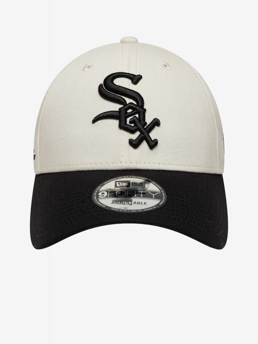 Bon New Era Chicago White Sox Side Script 9FORTY Bege e Preto