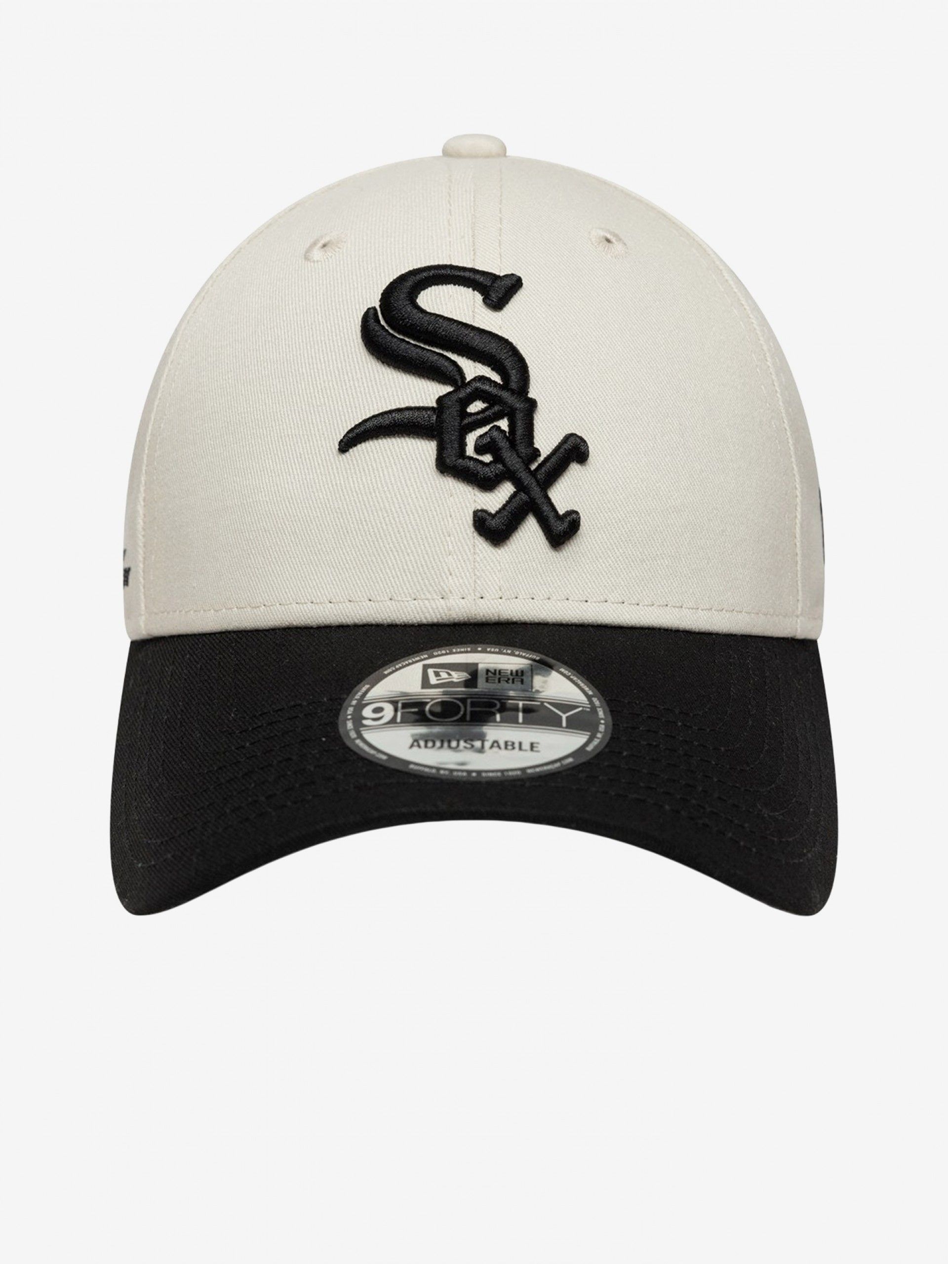 New Era Chicago White Sox Side Script 9FORTY Beige and Black Cap
