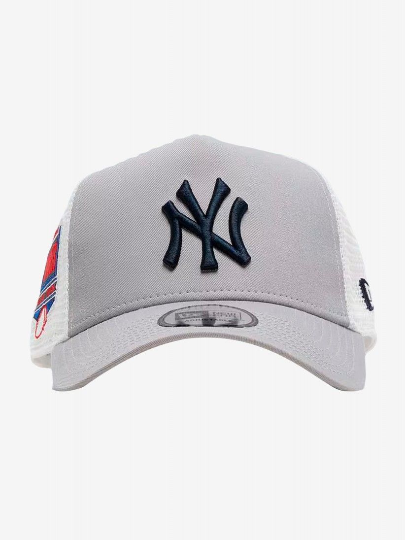 Bon New Era New York Yankees Side Patch Trucker Cinzento e Branco