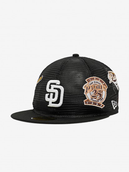 New Era San Diego Padres AOP Mesh 59FIFTY Black Cap