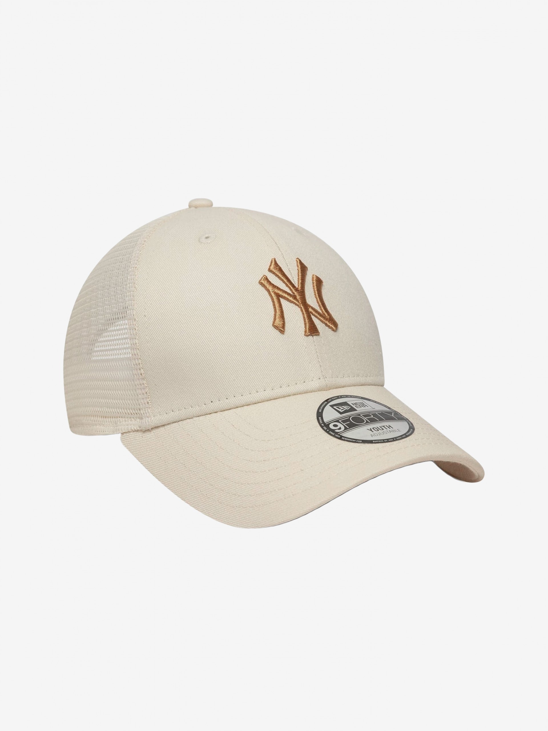 New Era New York Yankees Homefield 9FORTY Trucker Kids Beige Cap