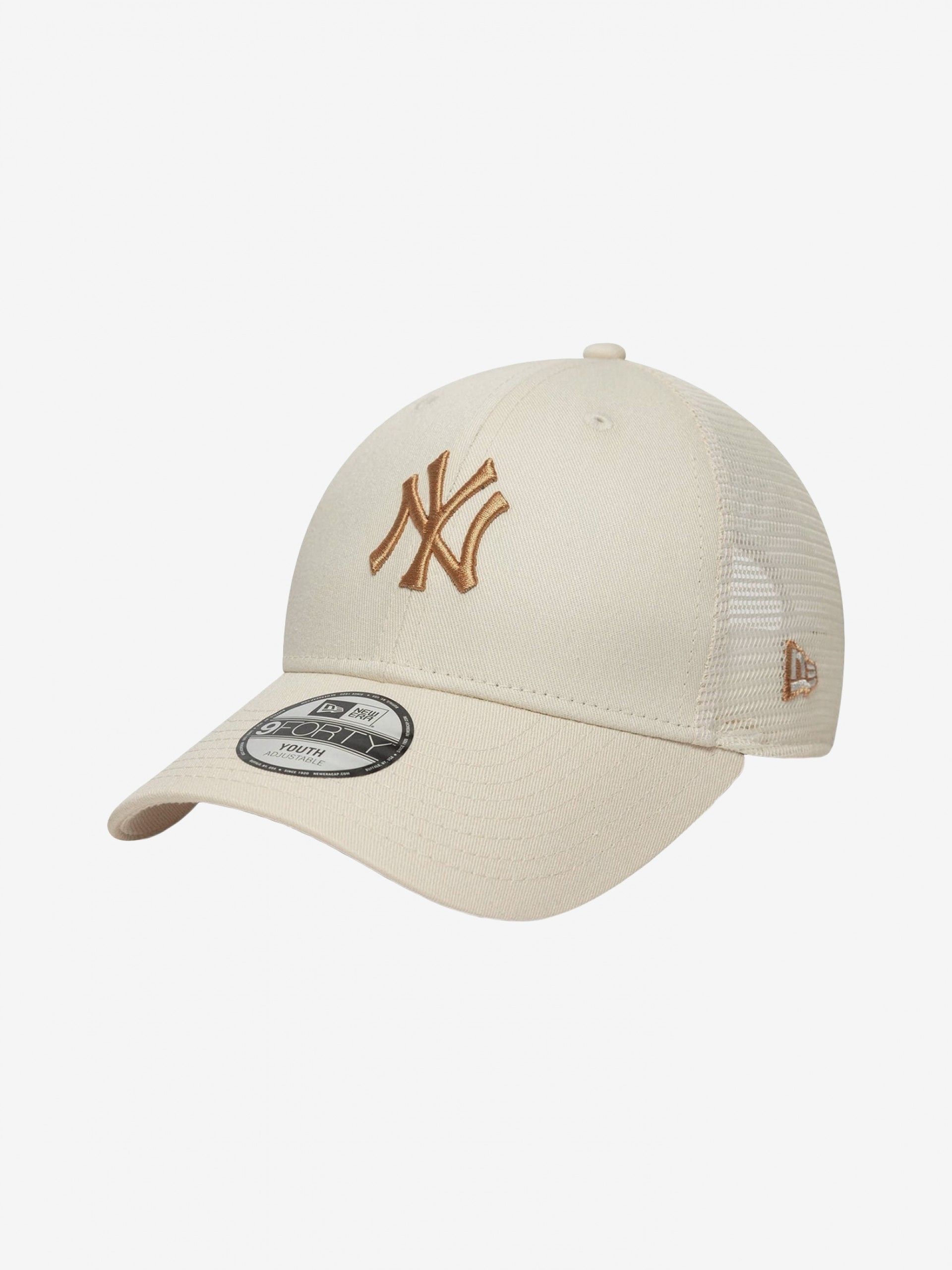 New Era New York Yankees Homefield 9FORTY Trucker Kids Beige Cap