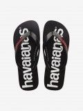 Chinelos Havaianas Top Logomania 2 Pretos e Vermelhos