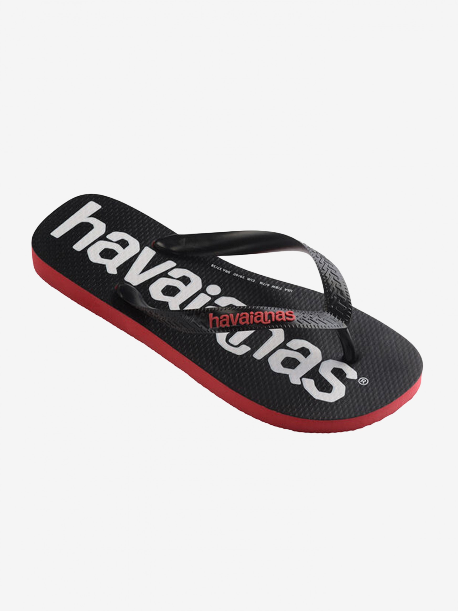 Chinelos Havaianas Top Logomania 2 Pretos e Vermelhos