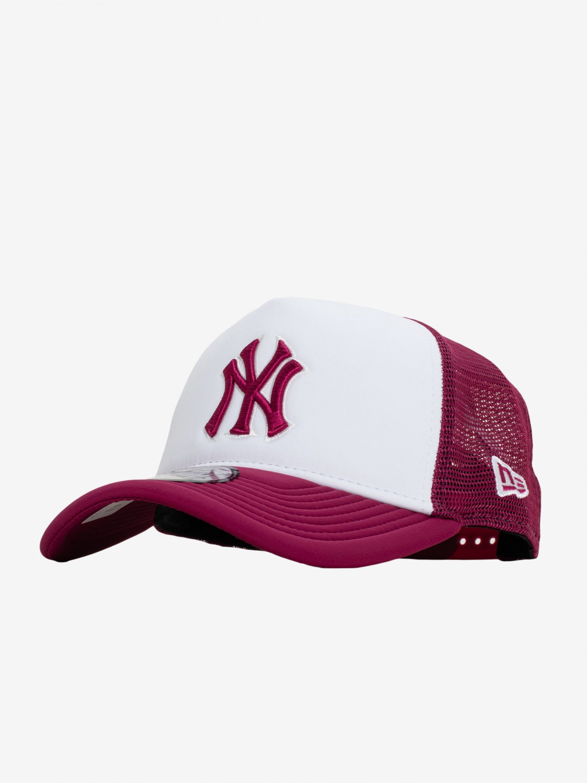 Boné New Era New York Yankees E-Frame Trucker Bordeaux e Branco