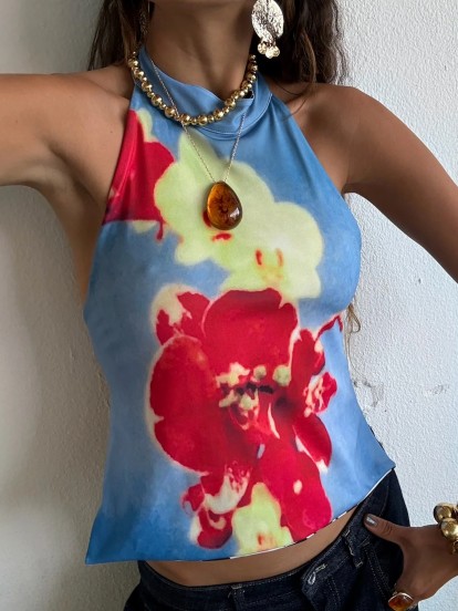 Susmie's Camelia Printed Reversible Top