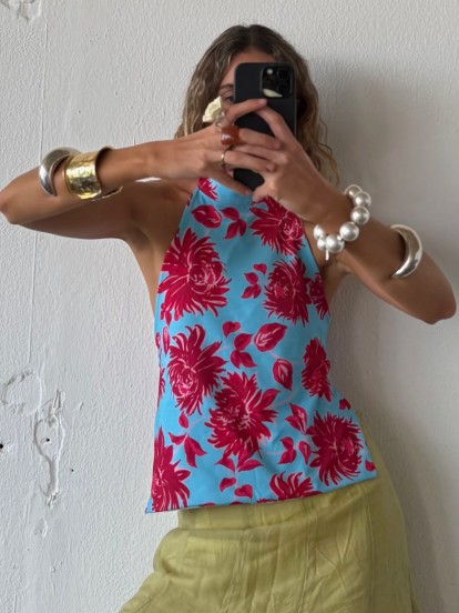 Susmie's Poppy Printed Reversible Top