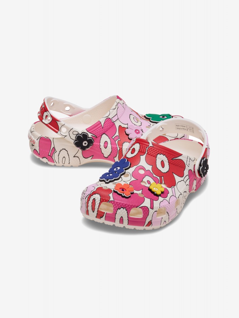 Sandlias Crocs Classic Marimekko Kids Brancas e Multicor