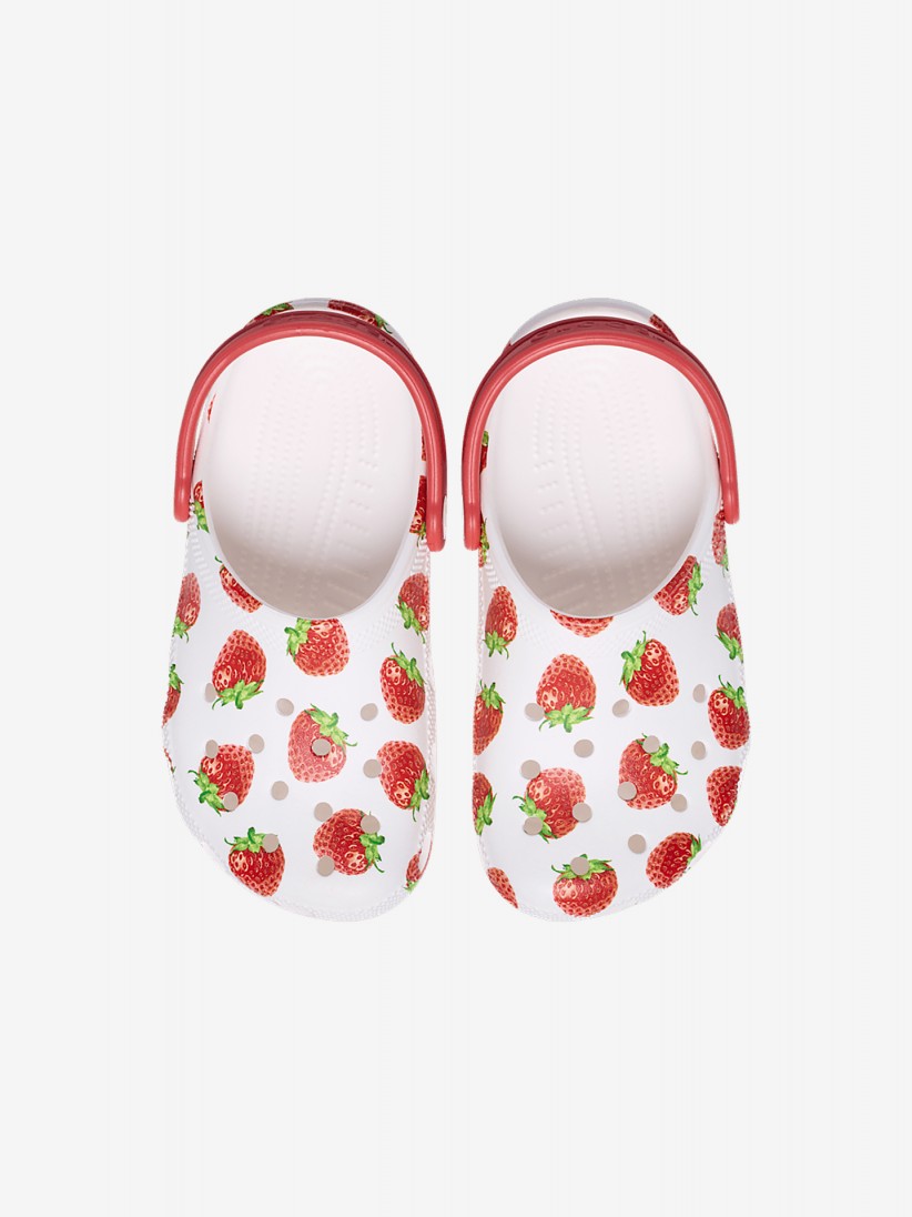 Sandlias Crocs Classic Fresh Fruits Toddler Brancas e Vermelhas