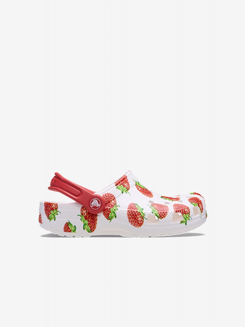 Sandlias Crocs Classic Fresh Fruits Toddler Brancas e Vermelhas