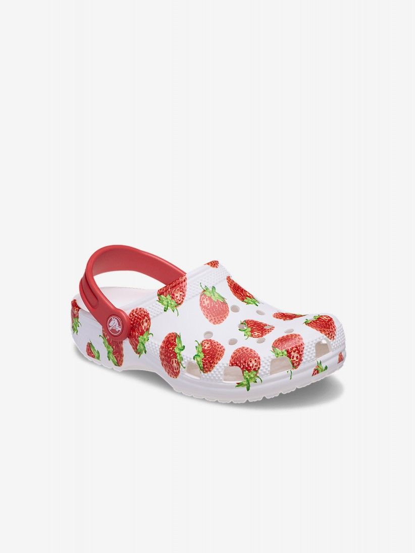 Sandlias Crocs Classic Fresh Fruits Toddler Brancas e Vermelhas