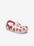 Sandlias Crocs Classic Fresh Fruits Toddler Brancas e Vermelhas