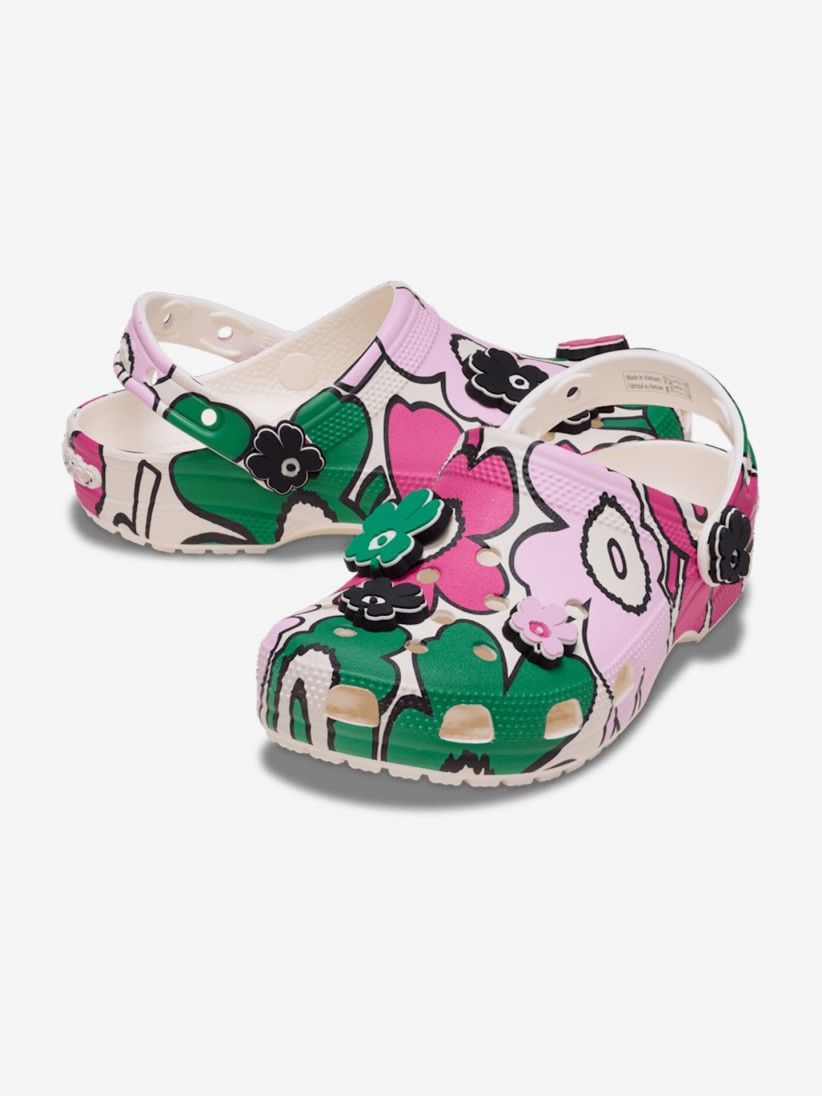Sandlias Crocs Classic Marimekko Brancas e Multicor