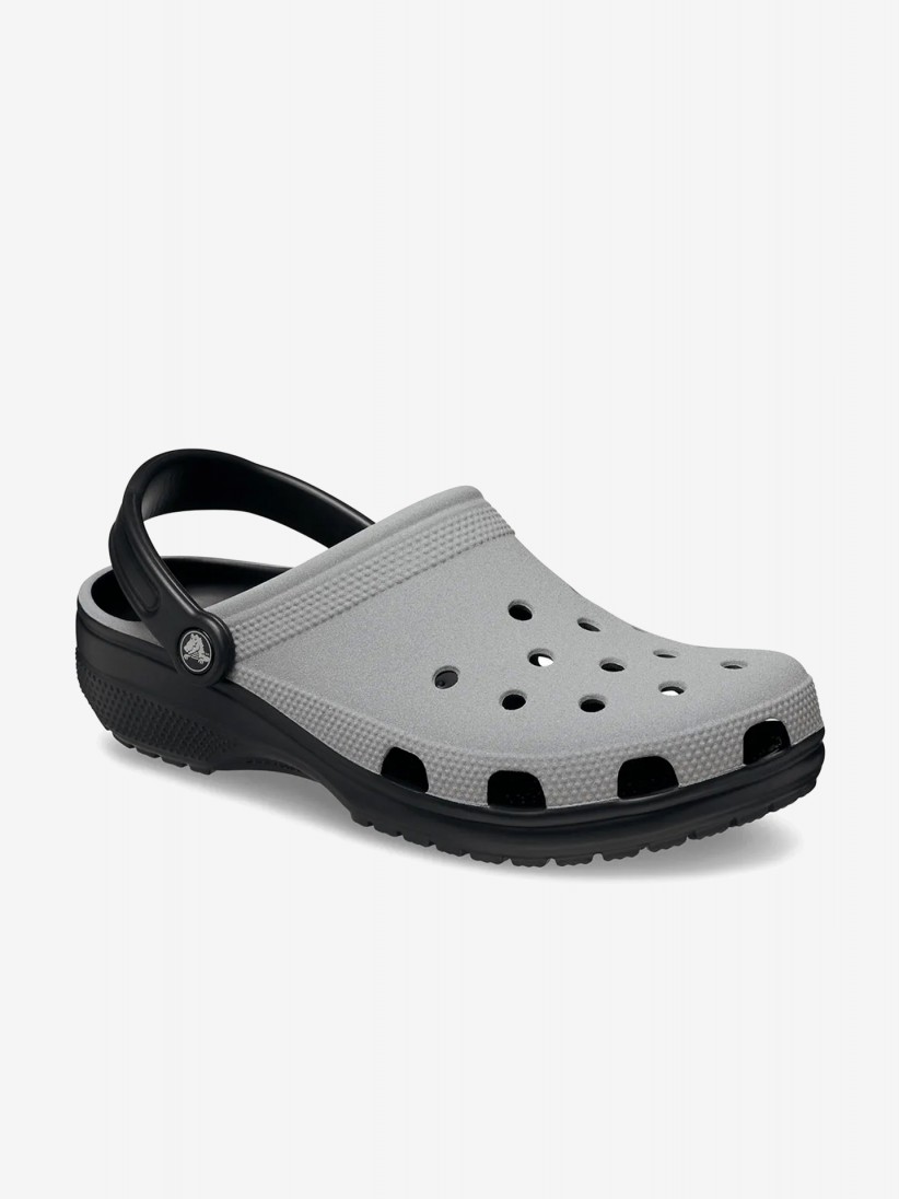 Sandlias Crocs Classic Reflective Pretas e Cinza