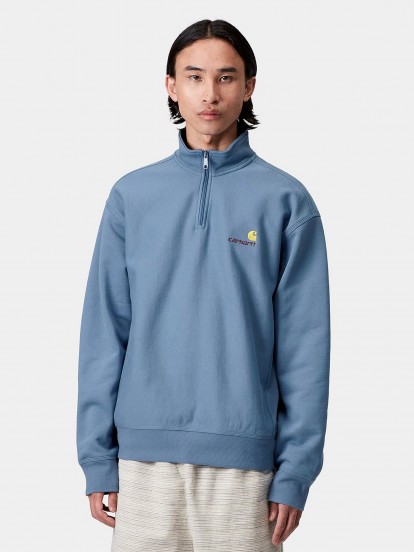 Camisola com Fecho Carhartt WIP American Script Azul
