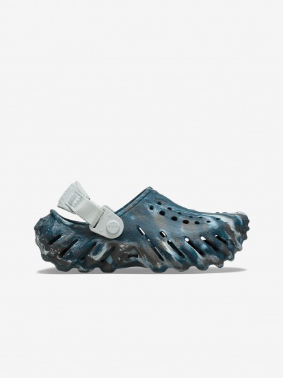 Crocs Echo Clog Marbled Kids Blue and Grey Sandals